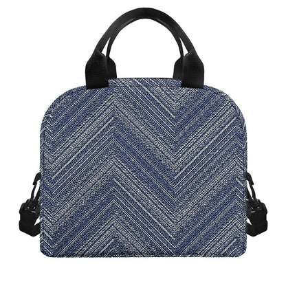 Native Denim Jeans Pattern Print Insulated Lunch Bag