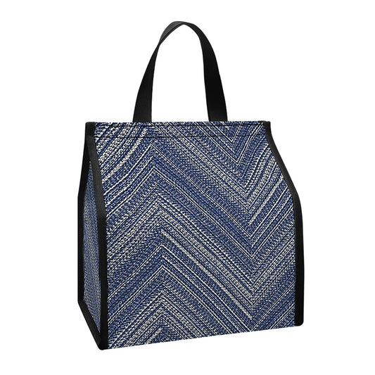 Native Denim Jeans Pattern Print Insulated Lunch Tote