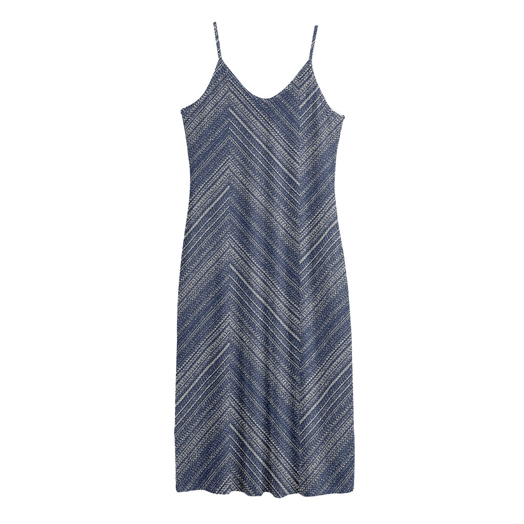 Native Denim Jeans Pattern Print Jersey Midi Cami Dress