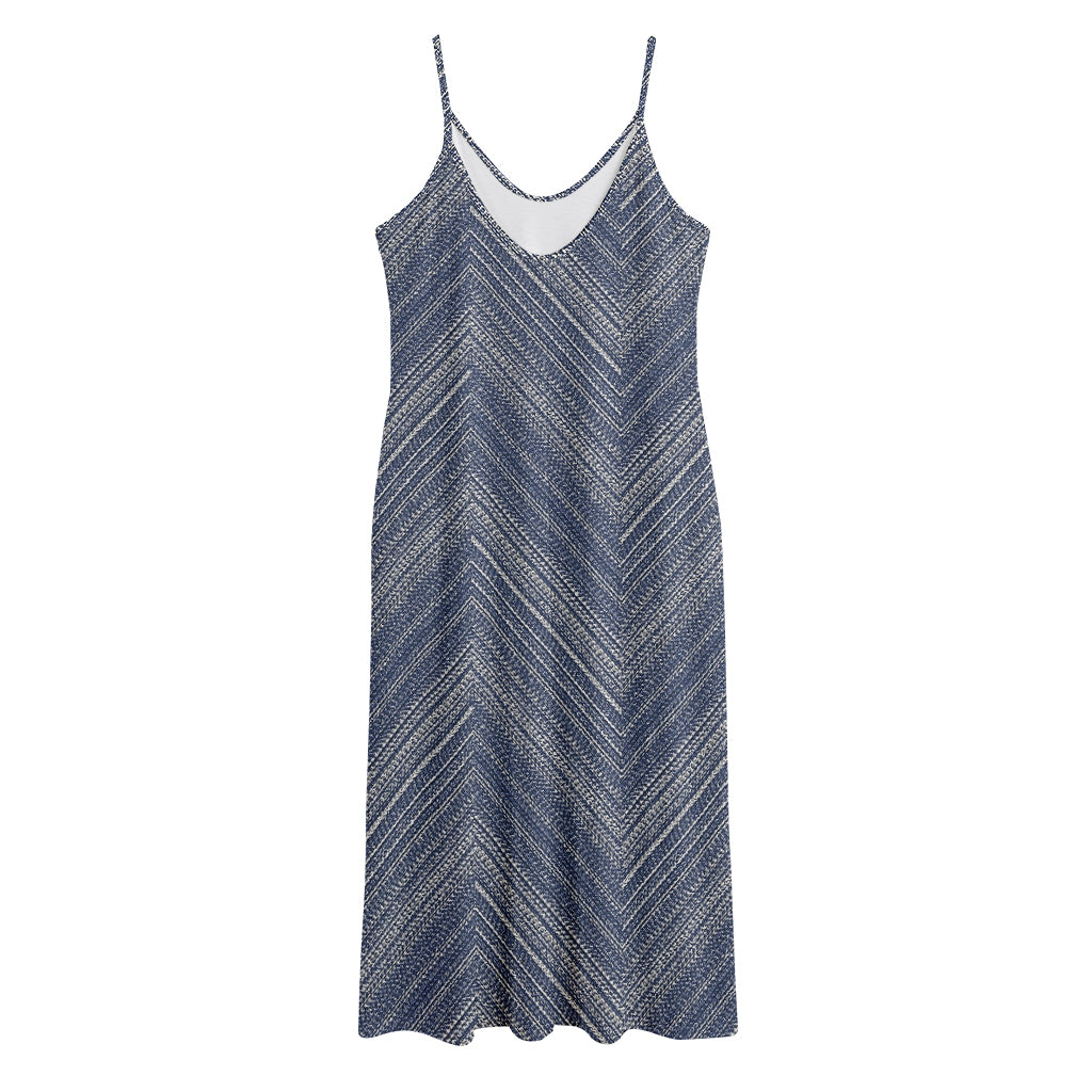 Native Denim Jeans Pattern Print Jersey Midi Cami Dress