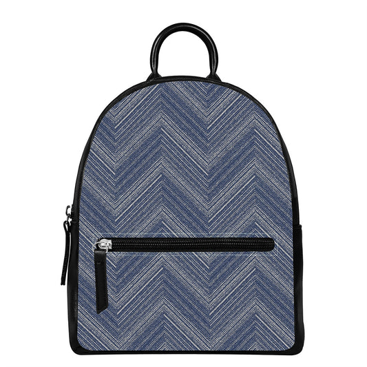 Native Denim Jeans Pattern Print Leather Backpack