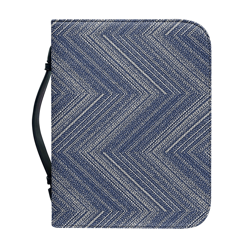 Native Denim Jeans Pattern Print Leather Bible Cover