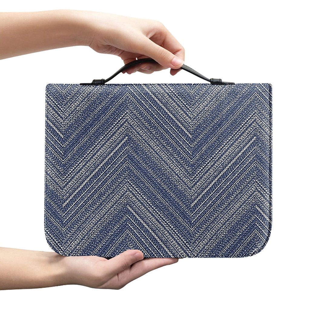 Native Denim Jeans Pattern Print Leather Bible Cover