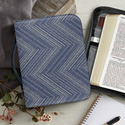 Native Denim Jeans Pattern Print Leather Bible Cover