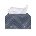 Native Denim Jeans Pattern Print Leather Tissue Box Cover