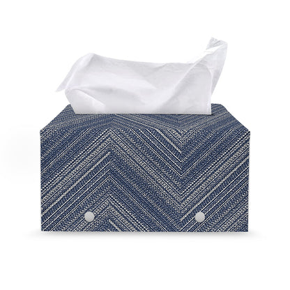 Native Denim Jeans Pattern Print Leather Tissue Box Cover