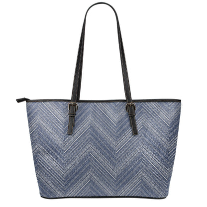 Native Denim Jeans Pattern Print Leather Tote Bag