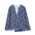 Native Denim Jeans Pattern Print Long Sleeve Short Coat