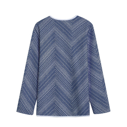 Native Denim Jeans Pattern Print Long Sleeve Short Coat