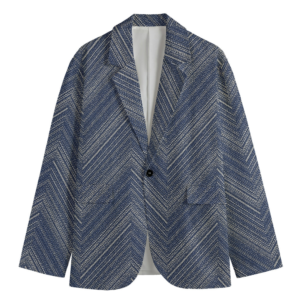 Native Denim Jeans Pattern Print Men's Blazer