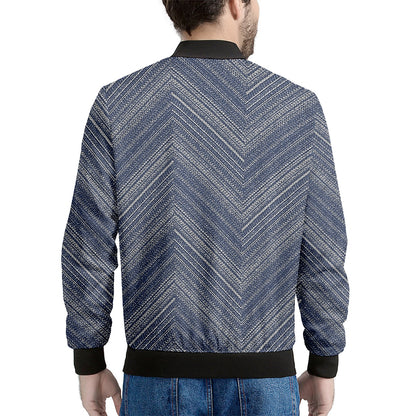 Native Denim Jeans Pattern Print Men's Bomber Jacket