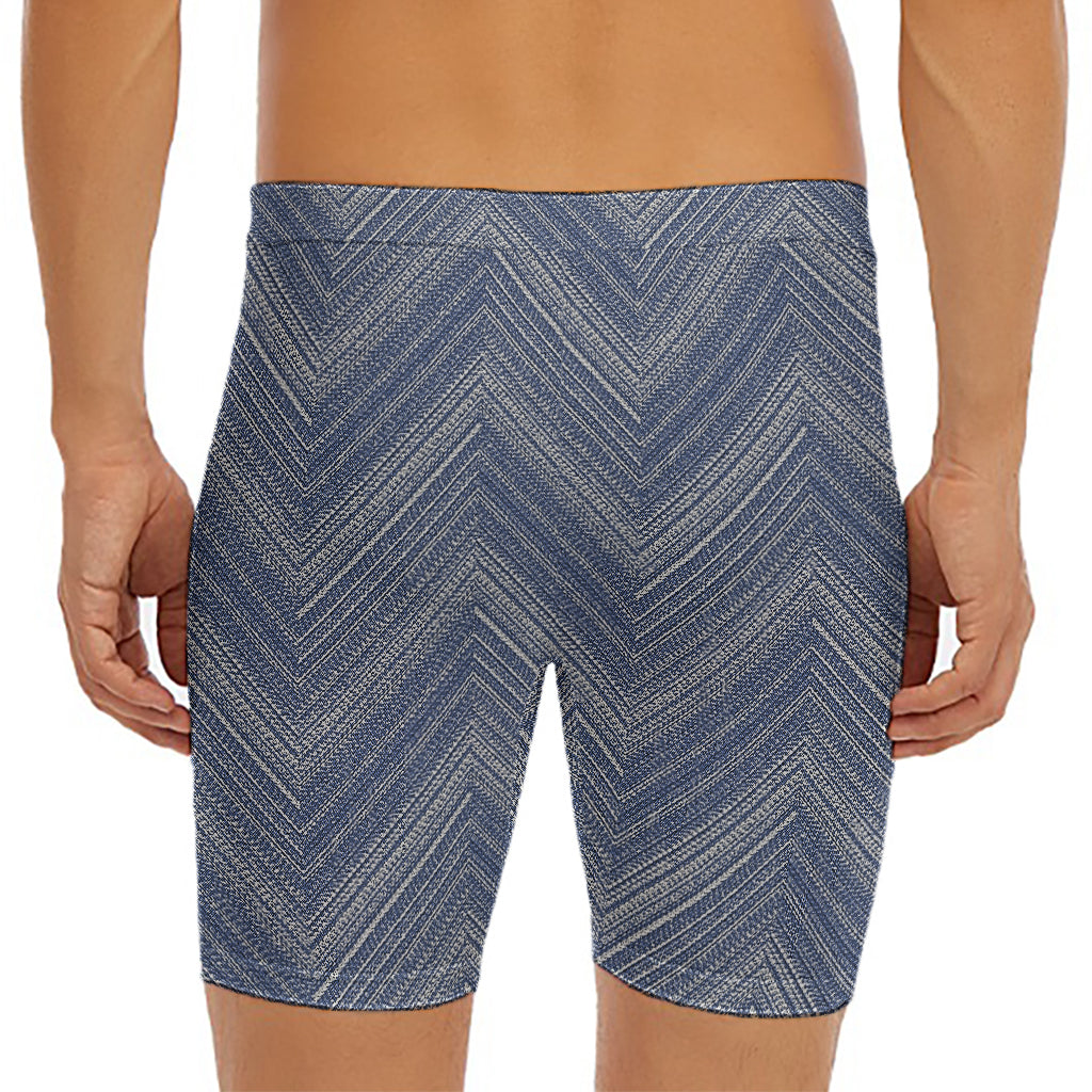 Native Denim Jeans Pattern Print Men's Long Boxer Briefs
