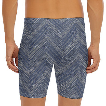 Native Denim Jeans Pattern Print Men's Long Boxer Briefs
