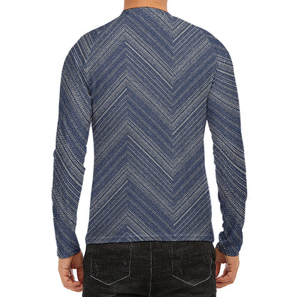 Native Denim Jeans Pattern Print Men's Long Sleeve Rash Guard