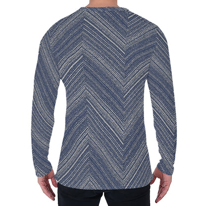 Native Denim Jeans Pattern Print Men's Long Sleeve T-Shirt