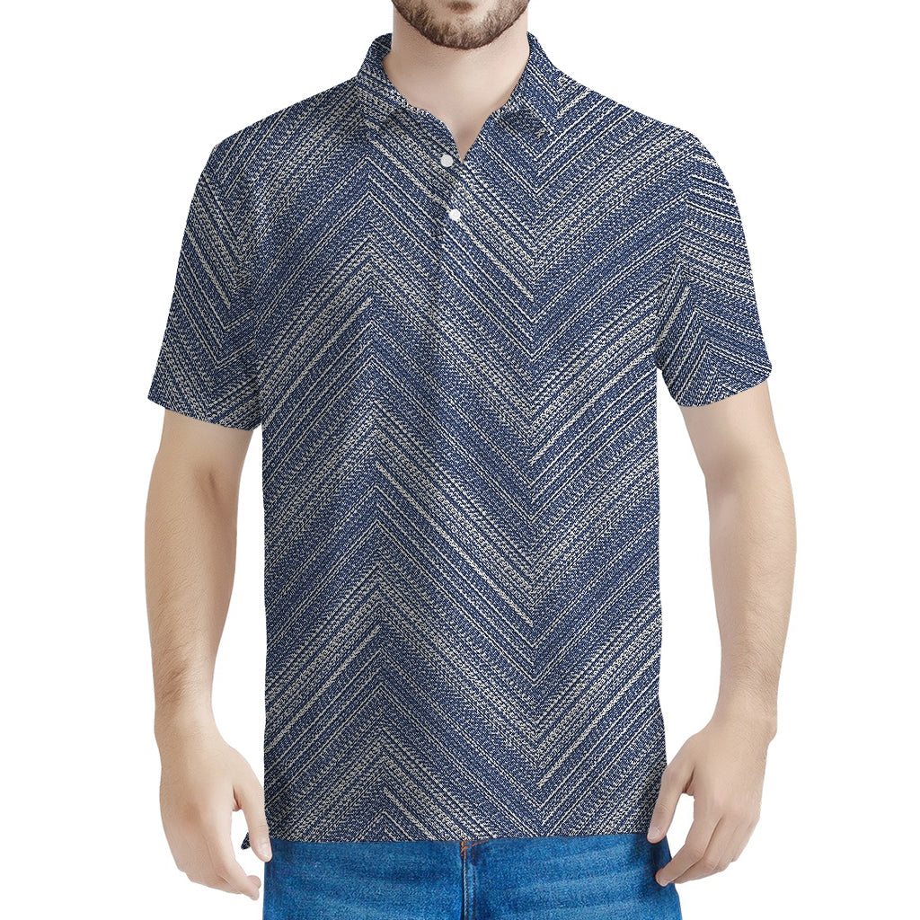 Native Denim Jeans Pattern Print Men's Polo Shirt
