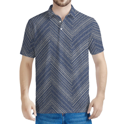 Native Denim Jeans Pattern Print Men's Polo Shirt