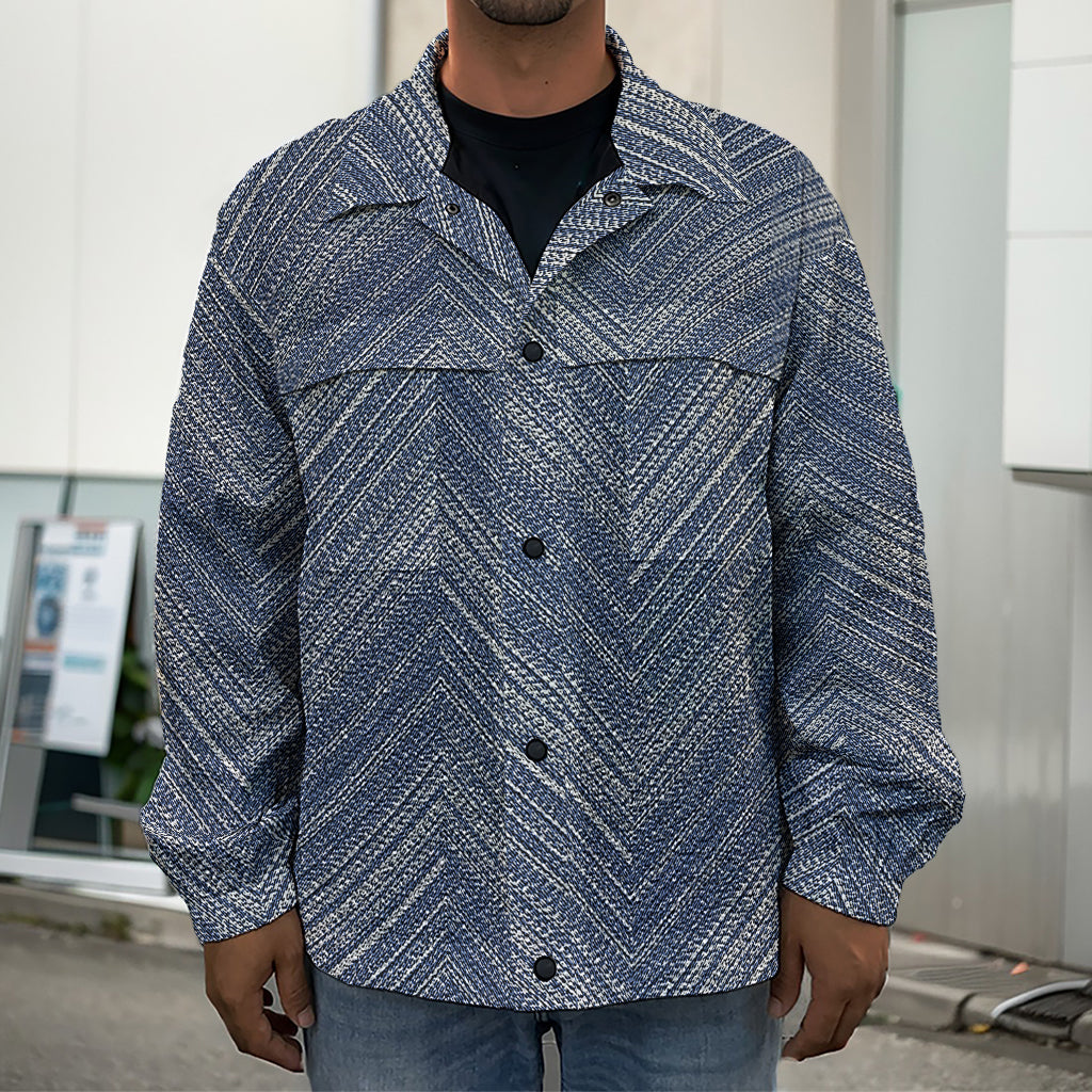 Native Denim Jeans Pattern Print Men's Shirt Jacket