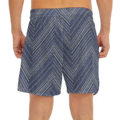 Native Denim Jeans Pattern Print Men's Split Running Shorts