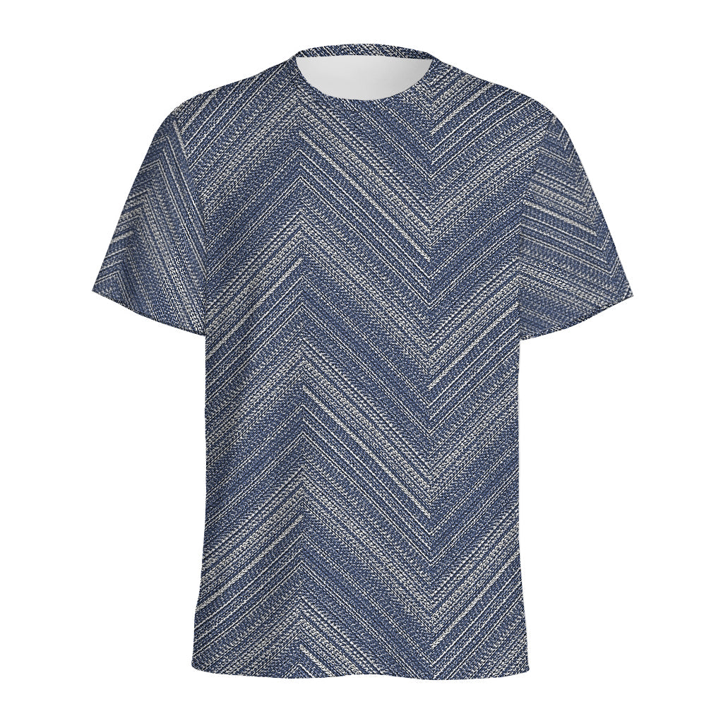 Native Denim Jeans Pattern Print Men's Sports T-Shirt