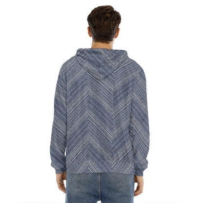 Native Denim Jeans Pattern Print Men's Velvet Pullover Hoodie