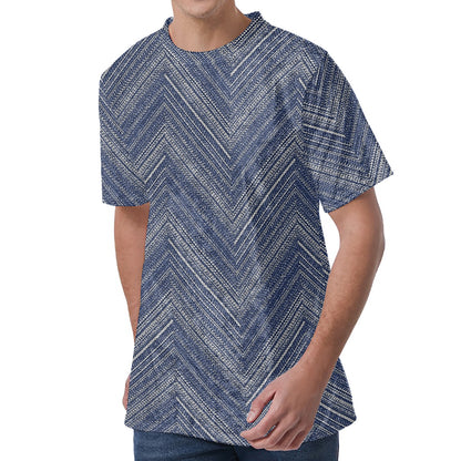 Native Denim Jeans Pattern Print Men's Velvet T-Shirt