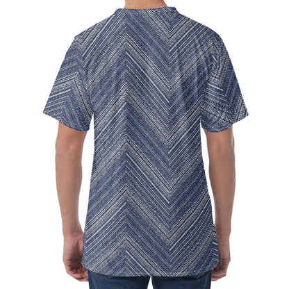 Native Denim Jeans Pattern Print Men's Velvet T-Shirt
