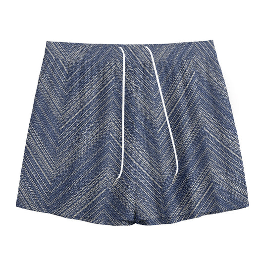 Native Denim Jeans Pattern Print Mesh Shorts