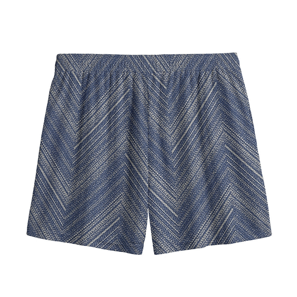 Native Denim Jeans Pattern Print Mesh Shorts