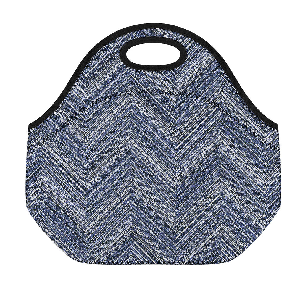 Native Denim Jeans Pattern Print Neoprene Lunch Bag