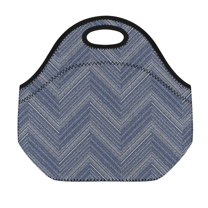 Native Denim Jeans Pattern Print Neoprene Lunch Bag