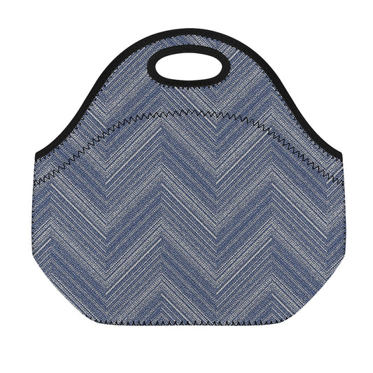 Native Denim Jeans Pattern Print Neoprene Lunch Bag