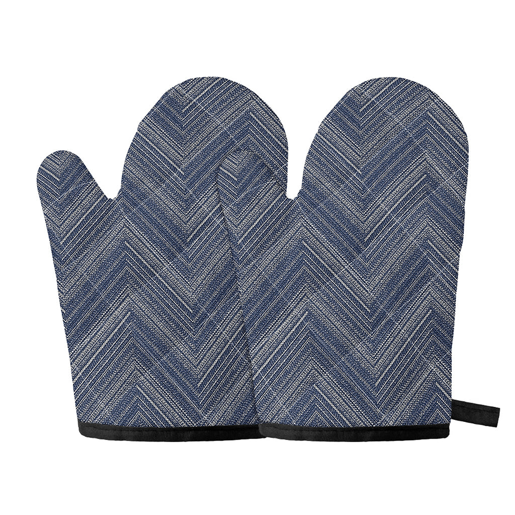 Native Denim Jeans Pattern Print Oven Mitts