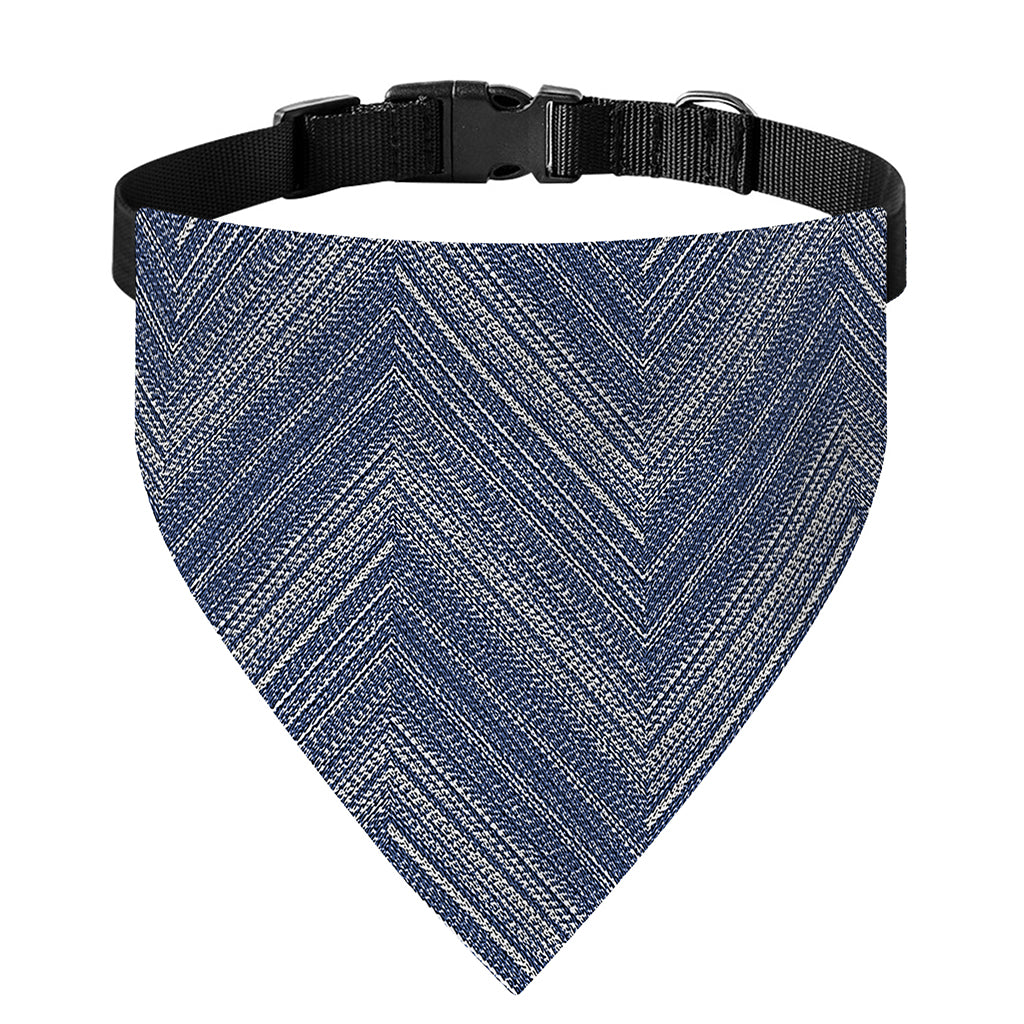 Native Denim Jeans Pattern Print Over The Collar Dog Bandana