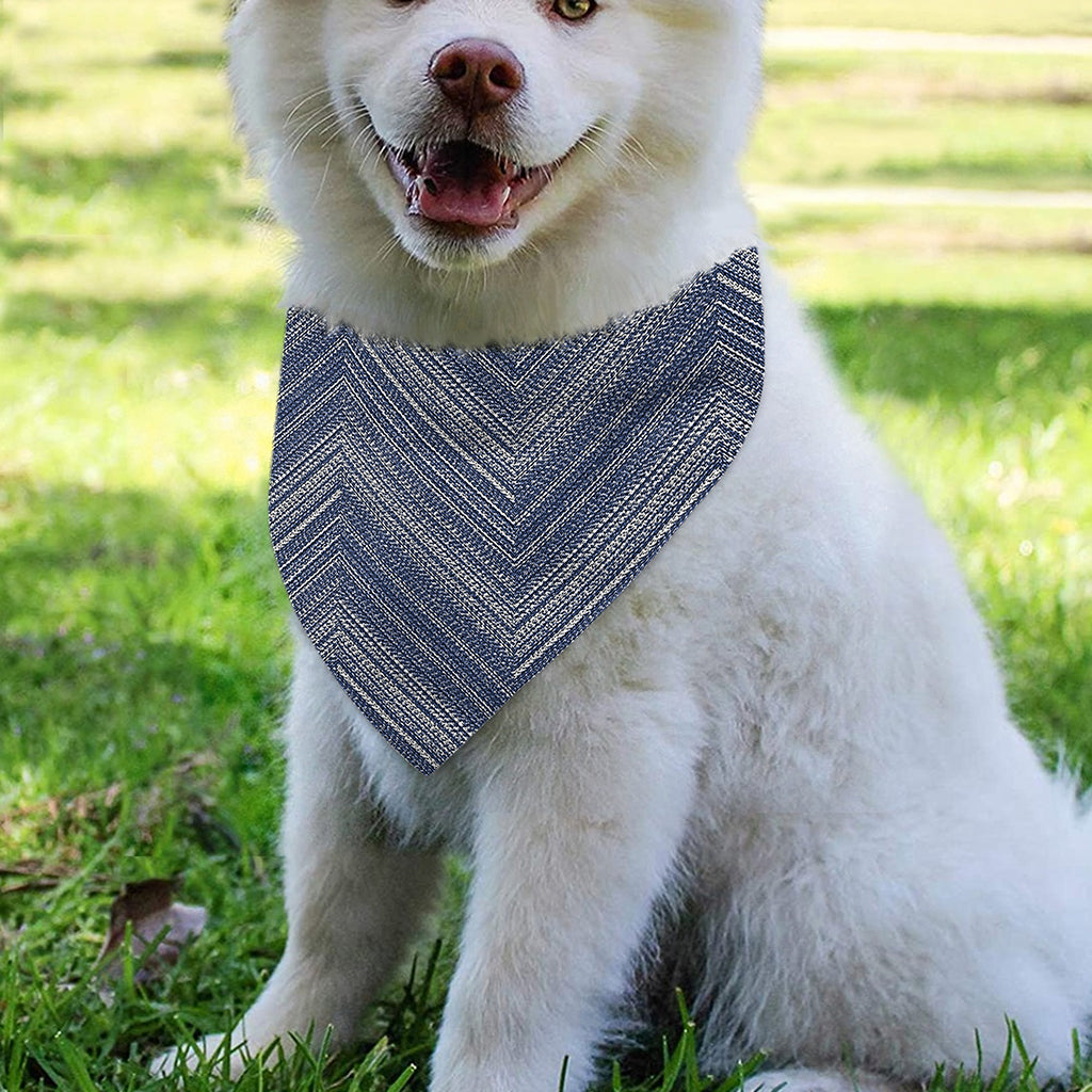 Native Denim Jeans Pattern Print Over The Collar Dog Bandana