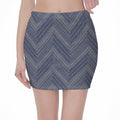Native Denim Jeans Pattern Print Pencil Mini Skirt