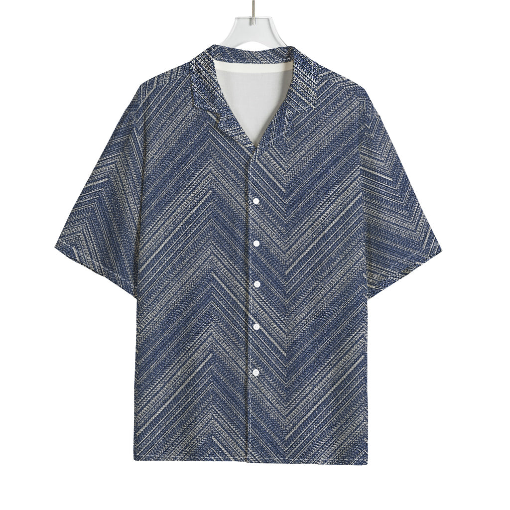 Native Denim Jeans Pattern Print Rayon Hawaiian Shirt