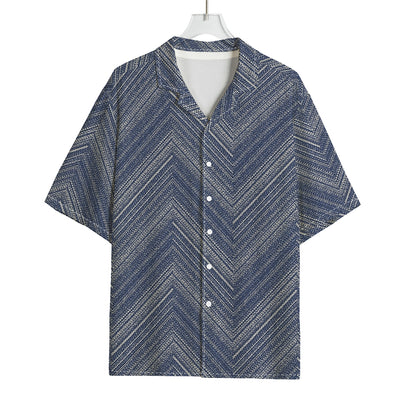 Native Denim Jeans Pattern Print Rayon Hawaiian Shirt