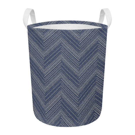 Native Denim Jeans Pattern Print Round Laundry Basket