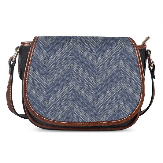 Native Denim Jeans Pattern Print Saddle Bag