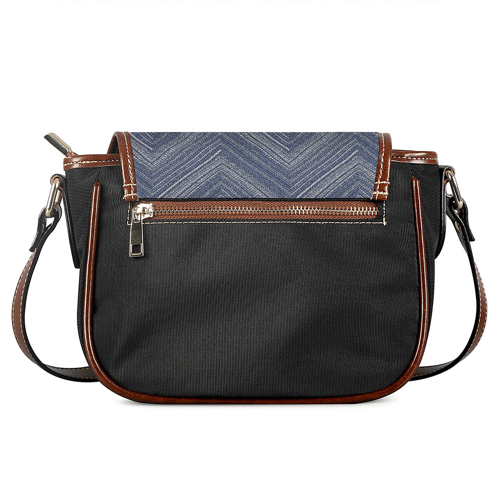 Native Denim Jeans Pattern Print Saddle Bag
