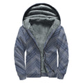 Native Denim Jeans Pattern Print Sherpa Lined Zip Up Hoodie