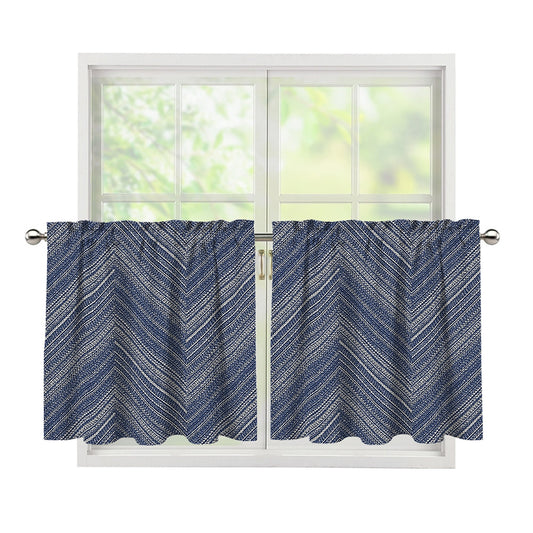 Native Denim Jeans Pattern Print Tier Curtains
