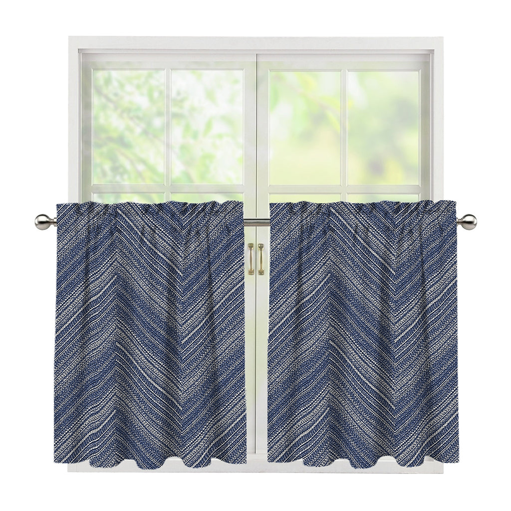 Native Denim Jeans Pattern Print Tier Curtains