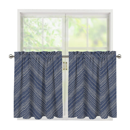 Native Denim Jeans Pattern Print Tier Curtains