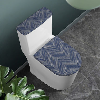 Native Denim Jeans Pattern Print Toilet Lid And Tank Cover Set