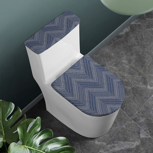 Native Denim Jeans Pattern Print Toilet Lid And Tank Cover Set