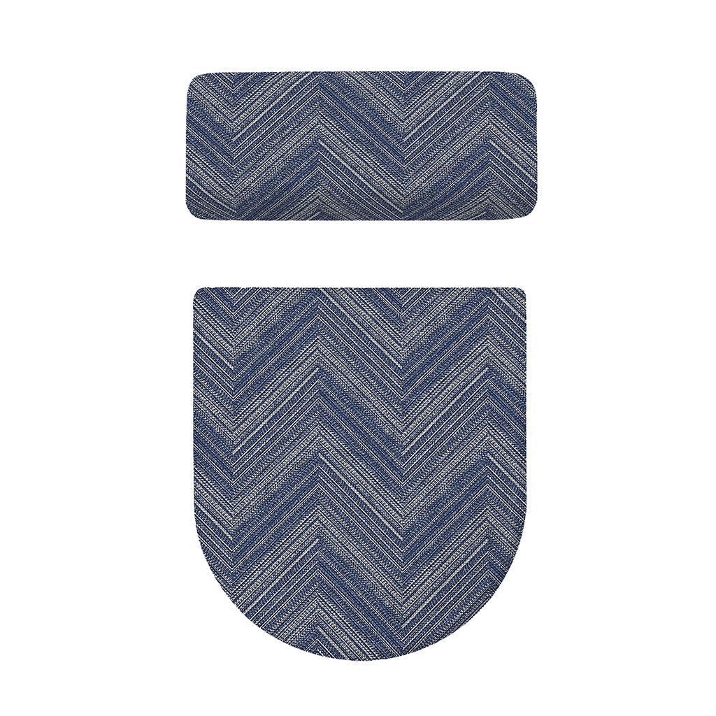 Native Denim Jeans Pattern Print Toilet Lid And Tank Cover Set