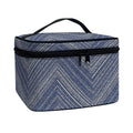Native Denim Jeans Pattern Print Travel Makeup Bag