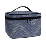Native Denim Jeans Pattern Print Travel Makeup Bag
